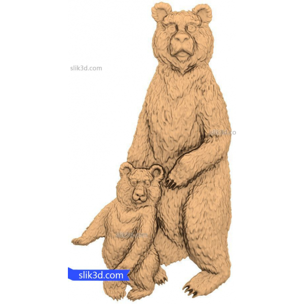 Modello 3D della famiglia di orsi per CNC e stampa 3D Modello 3D della famiglia di orsi per CNC e stampa 3D