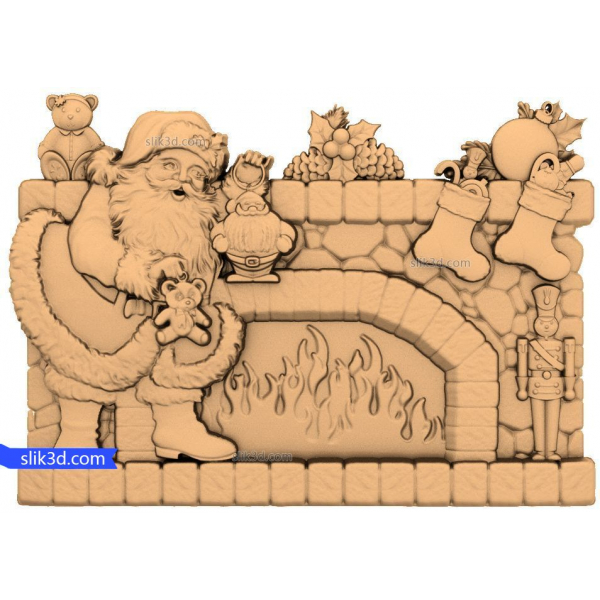 Santa by the Fireplace 3D Model for CNC Santa by the Fireplace 3D Model for CNC