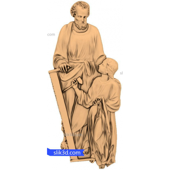 Bas-relief "Father and son" | STL - 3D model for CNC