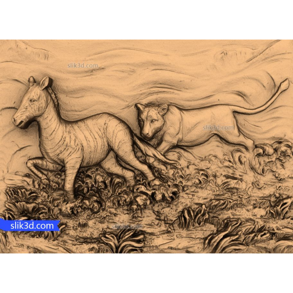 Wild Pursuit - 3D STL model pro CNC Wild Pursuit - 3D STL model pro CNC