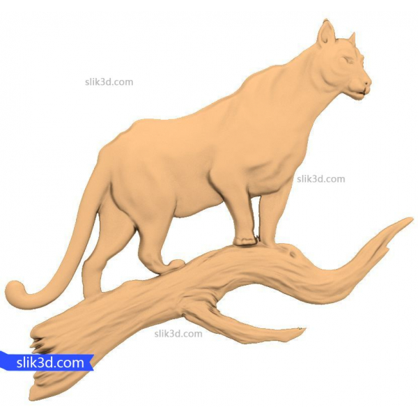 Puma på en Branch 3D STL-model til CNC