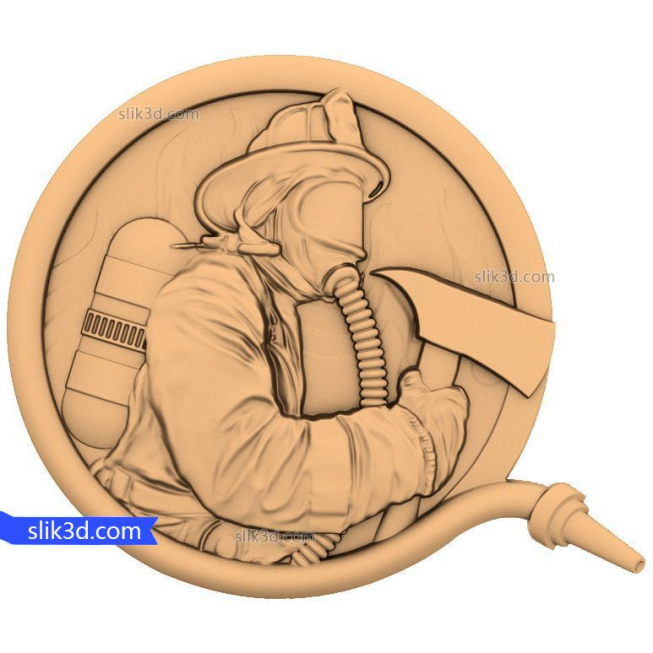 Bas-relief "Firefighter #2" | STL - 3D model for CNC