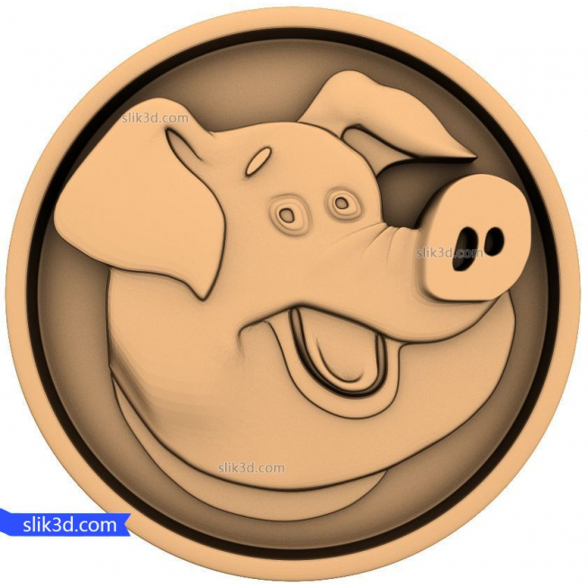 Bas-relief "Pig" | STL - 3D model for CNC