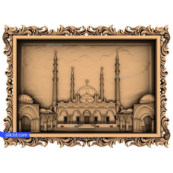 Model 3D STL în relief Moscheea Suleymaniye Model 3D STL în relief Moscheea Suleymaniye