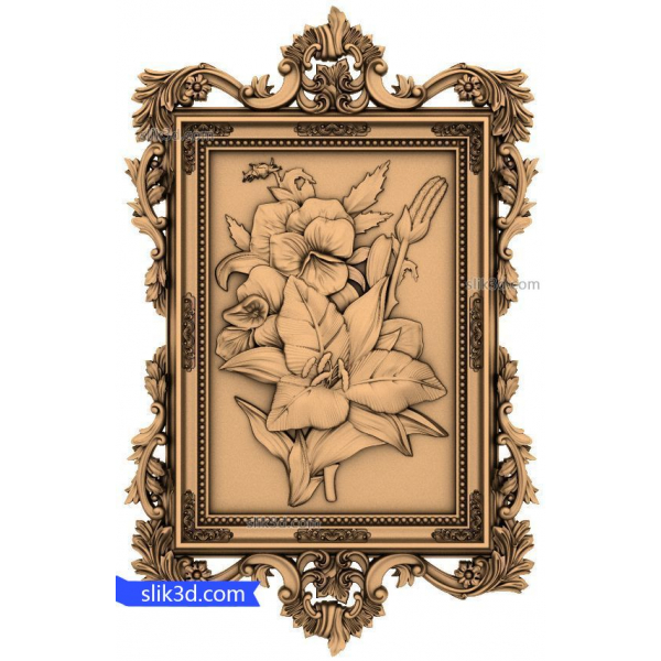Panel Floral Elegance Panel 3D STL model pro CNC Panel Floral Elegance Panel 3D STL model pro CNC