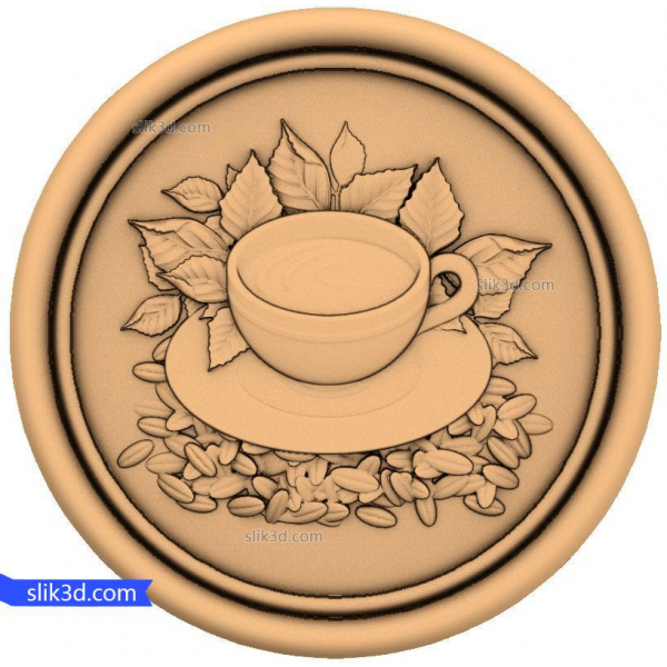 Medalion Coffee Delight 3D Model STL do CNC i druku 3D Medalion Coffee Delight 3D Model STL do CNC i druku 3D