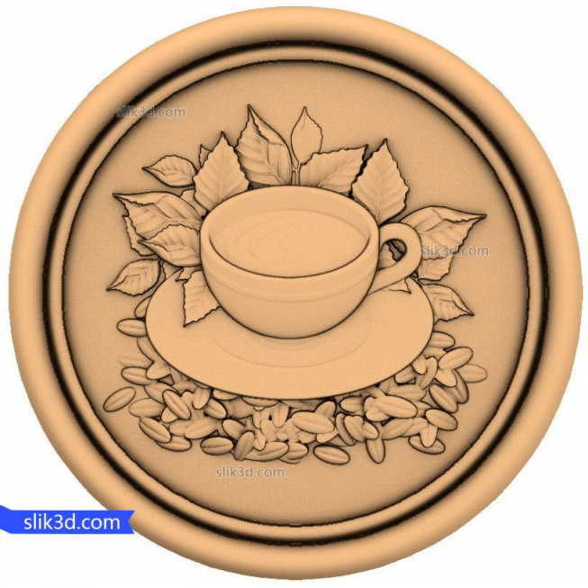 Bas-relief "Cup of coffee" | STL - 3D model for CNC