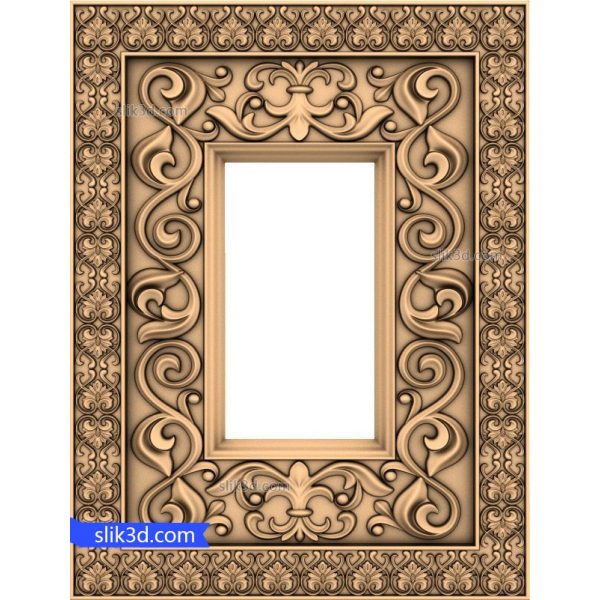 Baroque Elegance Frame 3D STL mudel CNC ja 3D printimiseks