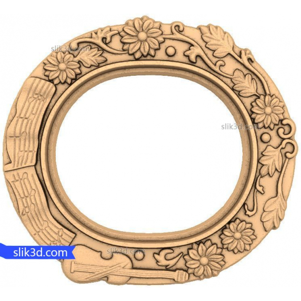 Floral Harmony Frame - 3D STL Model for CNC Floral Harmony Frame - 3D STL Model for CNC