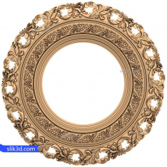 Baroque Floral Round Frame