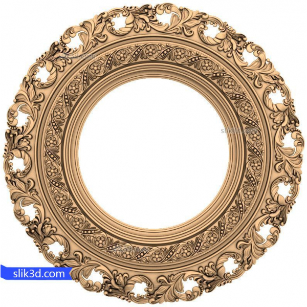 Baroque Floral Round Frame 3D STL Model for CNC Baroque Floral Round Frame 3D STL Model for CNC