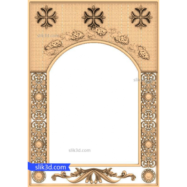Floral Elegance Arch 3D-Modell für CNC und Druck Floral Elegance Arch 3D-Modell für CNC und Druck
