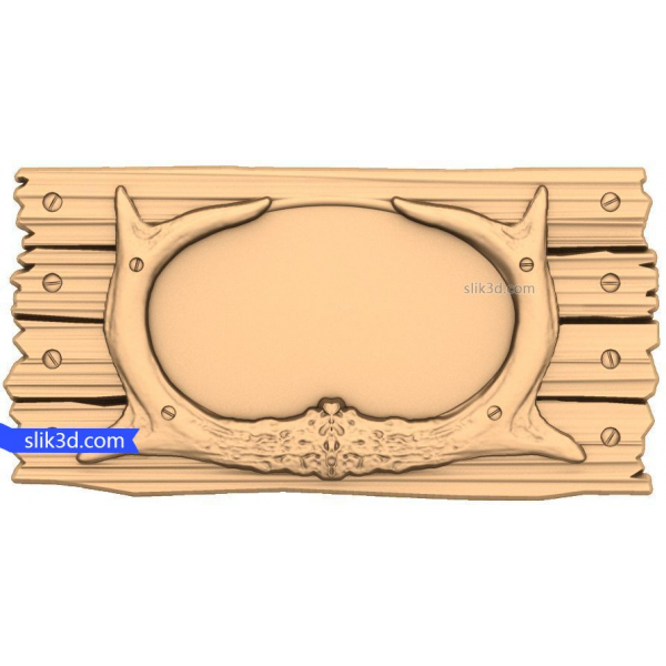 Antler Plaque Rustik Decor 3D STL Model til CNC