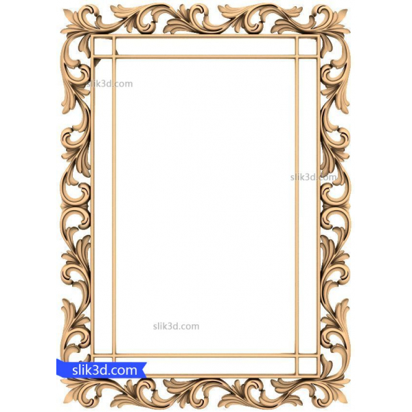 Floral Elegance Frame 3D STL Model for CNC