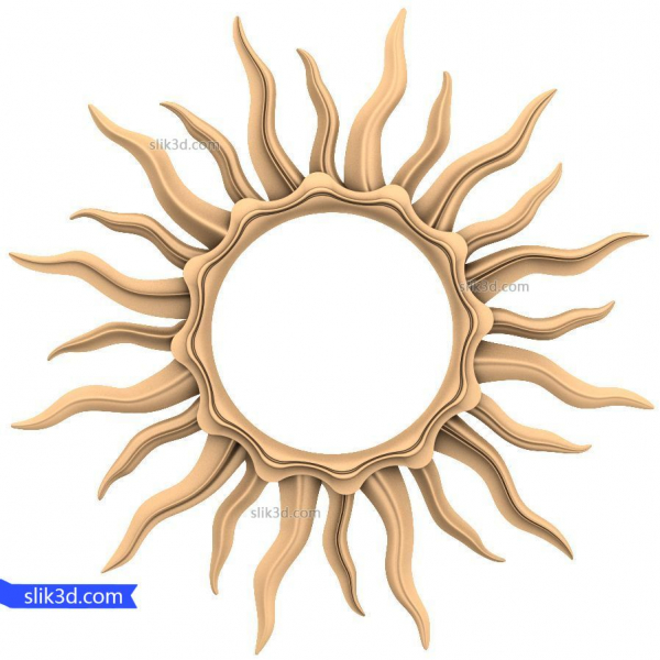 Radiant Sun Mirror Frame 3D Model pro CNC