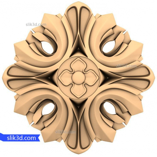 Gothic Rose Medallion 3D Model for CNC