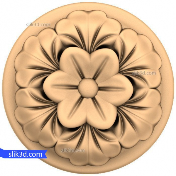 Exquisite Floral Rosette 3D STL Model for CNC