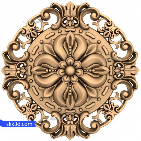 Medalion Imperial Blossom - Model 3D STL do obróbki drewna CNC Medalion Imperial Blossom - Model 3D STL do obróbki drewna CNC