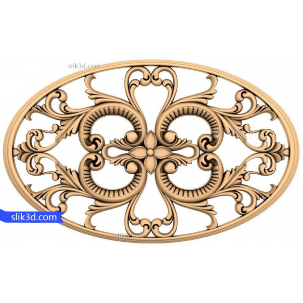 Oval Flourish Elegance 3D STL-model til CNC