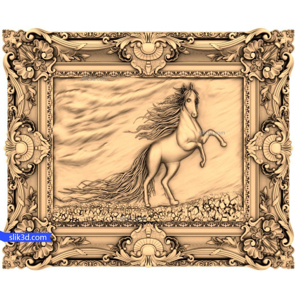 3D model Majestic Stallion Relief pro CNC a 3D tisk 3D model Majestic Stallion Relief pro CNC a 3D tisk