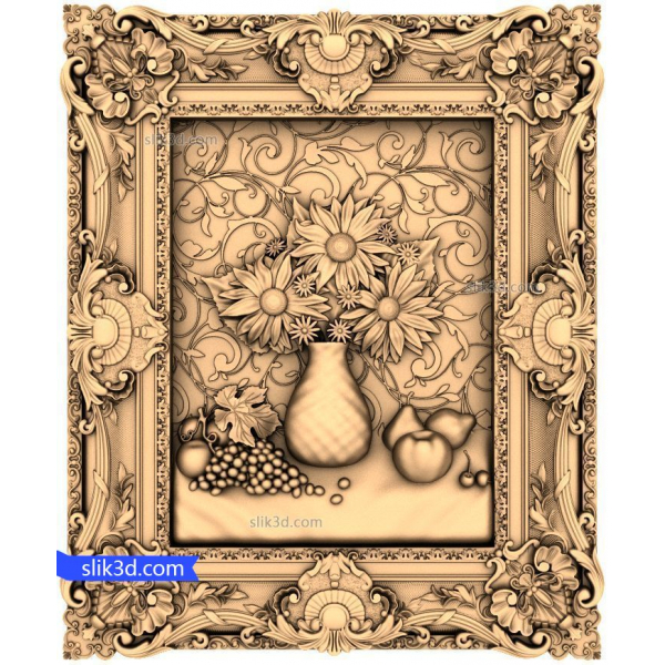 Exquisite Floral Harvest Panel 3D STL Model for CNC Exquisite Floral Harvest Panel 3D STL Model for CNC