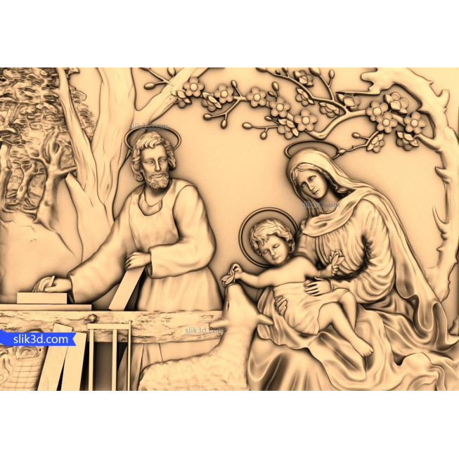 Bas-relief "Holy Family" | STL - 3D model for CNC