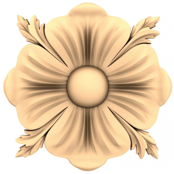 Baroque Floral Rosette 3D STL Model for CNC Baroque Floral Rosette 3D STL Model for CNC