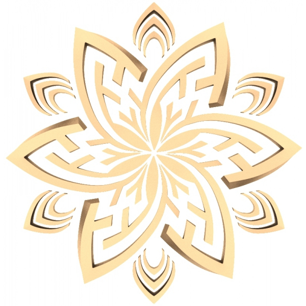 Radiant Blossom 3D STL-model til CNC- og 3D-print