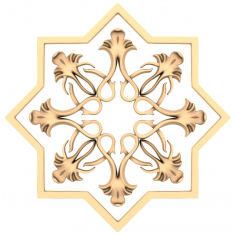 Ornate Floral Star Relief