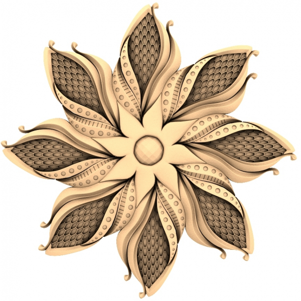 Celestial Blossom 3D STL Model for CNC and Wood Carving