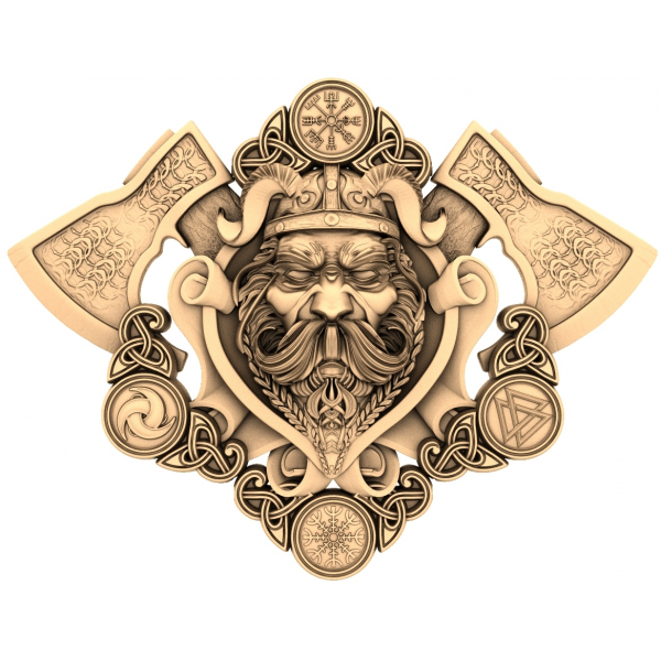 Nordic Warrior Crest - 3D STL Model til CNC