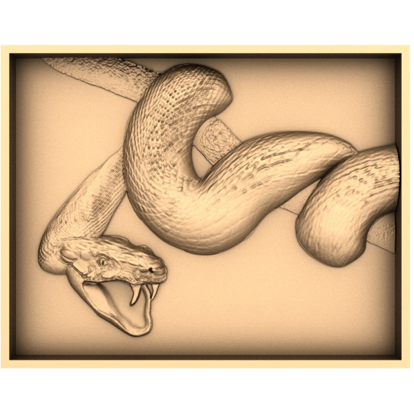 Serpent's Embrace: 3D-STL-Modell für CNC-Fräser Serpent's Embrace: 3D-STL-Modell für CNC-Fräser