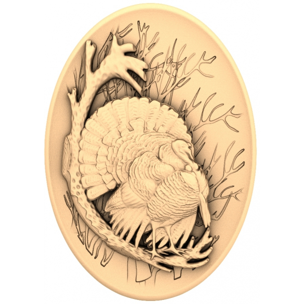 Majestic Wild Turkey Relief 3D Model for CNC Majestic Wild Turkey Relief 3D Model for CNC