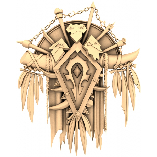 Shield of Tribes 3D STL Model for CNC