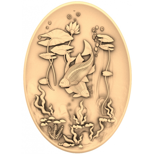 Modello STL 3D Koi Serenity per router CNC Modello STL 3D Koi Serenity per router CNC