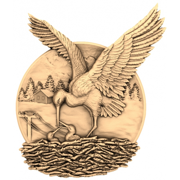 Model 3D STL „Bocian błogosławiony” do rzeźbienia w drewnie CNC Model 3D STL „Bocian błogosławiony” do rzeźbienia w drewnie CNC