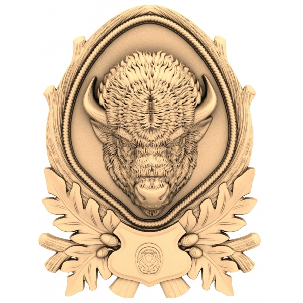 Majestic Bison Crest Model 3D dla CNC Majestic Bison Crest Model 3D dla CNC