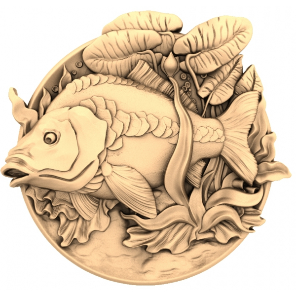 Ruhiger Karpfen im Seerosenteich 3D STL Modell für CNC Ruhiger Karpfen im Seerosenteich 3D STL Modell für CNC