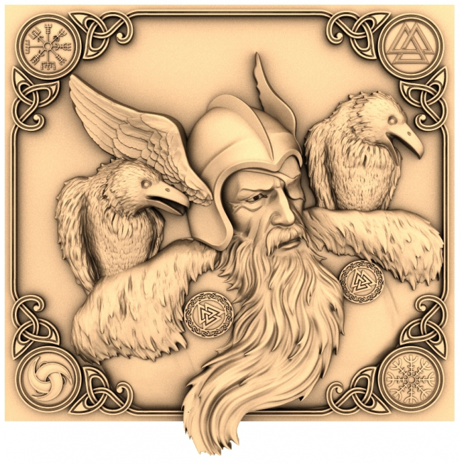 Odin's Wisdom 3D Relief Model CNC-ի համար