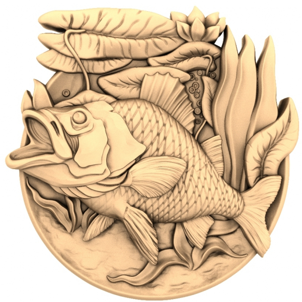 Skvělý 3D STL model Koi Harmony pro CNC Skvělý 3D STL model Koi Harmony pro CNC