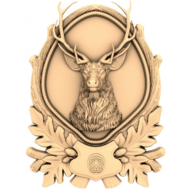 Regal Stag Emblem - 3D STL súbor pre CNC