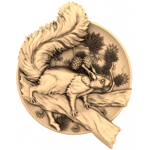 Woodland Squirrel Relief 3D STL Model til CNC Woodland Squirrel Relief 3D STL Model til CNC