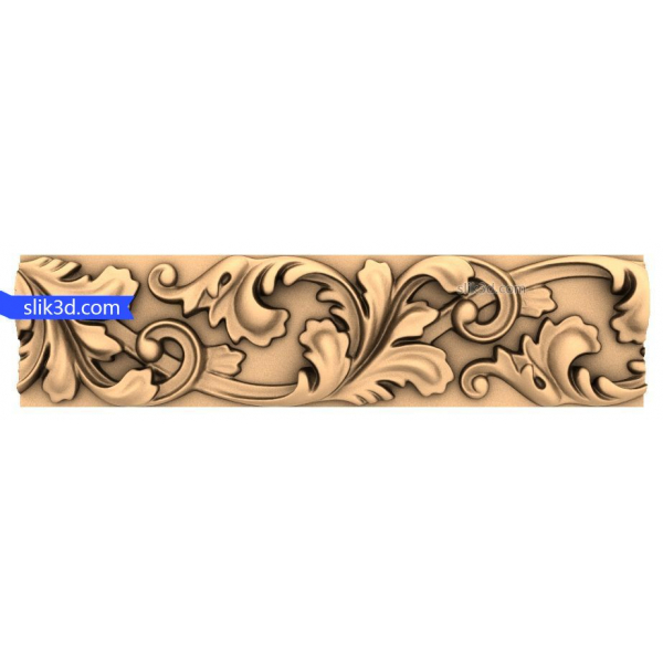 Verziertes Flourish Frieze 3D STL Modell für CNC