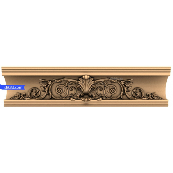 Baroque Flourish Panel 3D Model