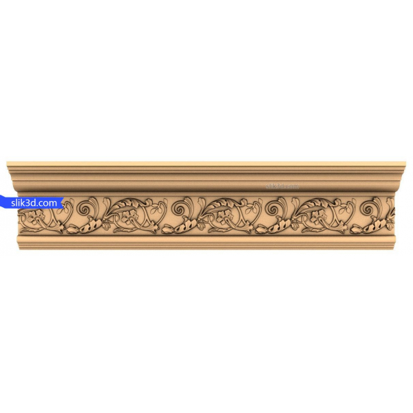 Ornate Flourish Cornice 3D STL Model for CNC Ornate Flourish Cornice 3D STL Model for CNC