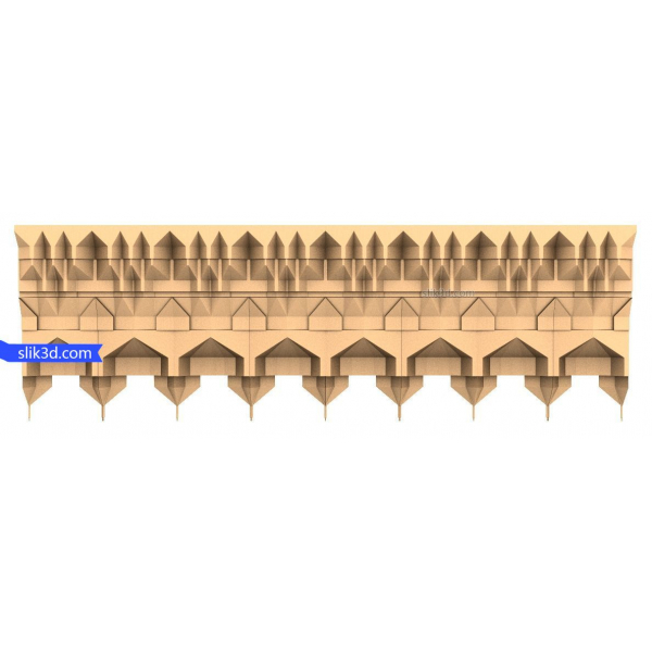 Geometric Cornice 3D STL Model for CNC