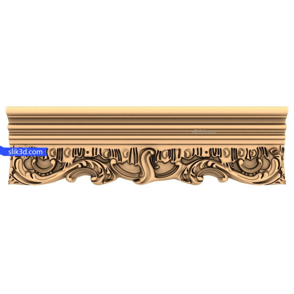 Baroque Elegance Cornice 3D STL Model for CNC Baroque Elegance Cornice 3D STL Model for CNC