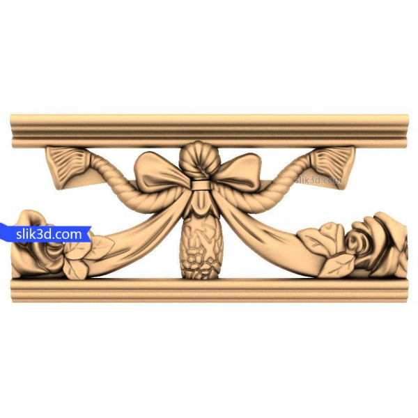 Victorian Elegance Bow Panel 3D STL Model