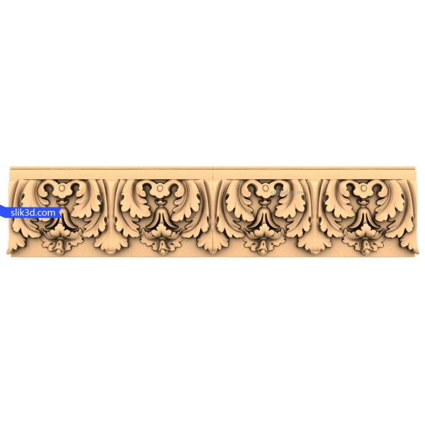 Ornamental Floral Frieze 3D STL Model for CNC Ornamental Floral Frieze 3D STL Model for CNC