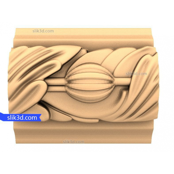Okrasný panel Acanthus 3D STL model pro CNC Okrasný panel Acanthus 3D STL model pro CNC